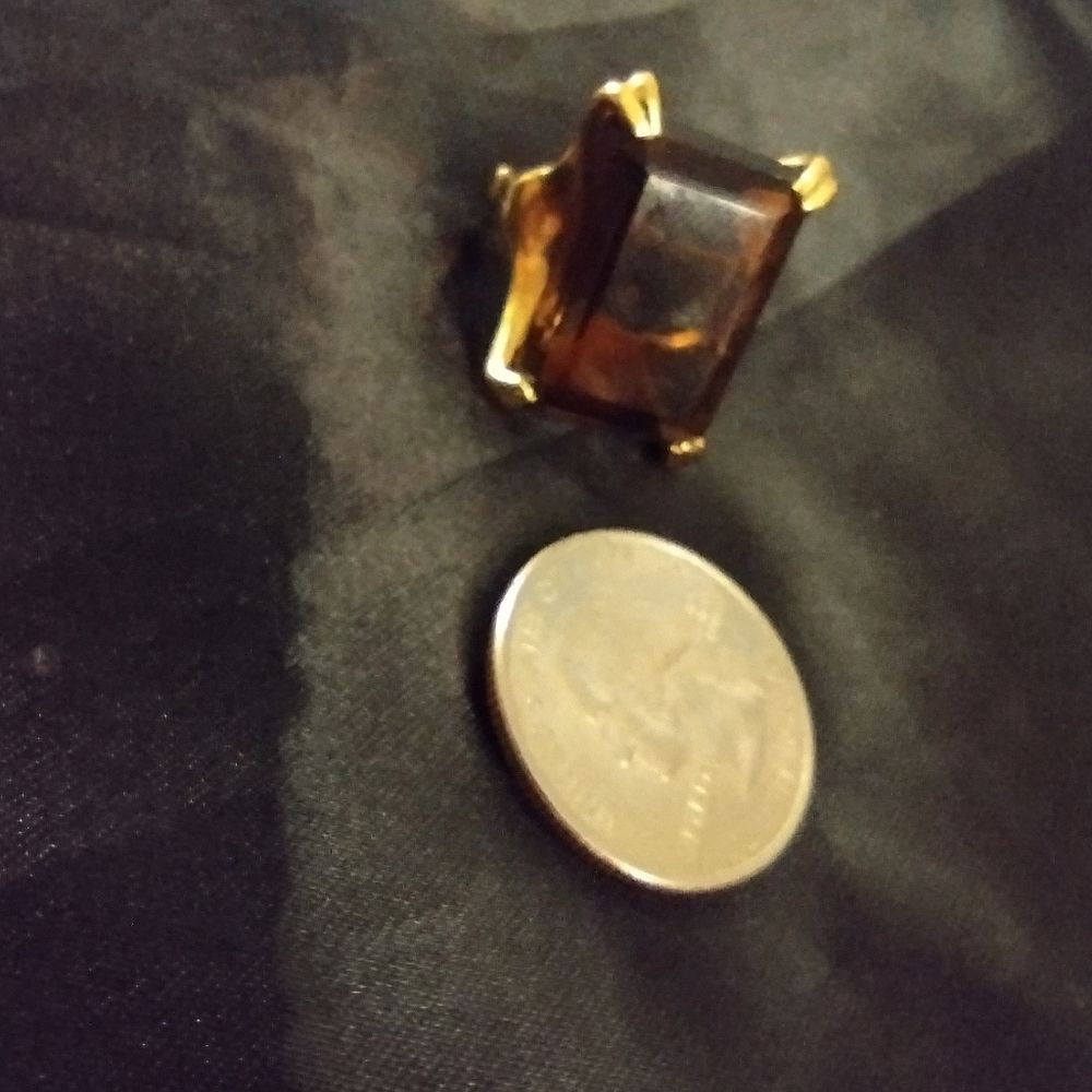Scarf holder ring costume jewelry 70s 80s vintage mod costume cosplay brown gold